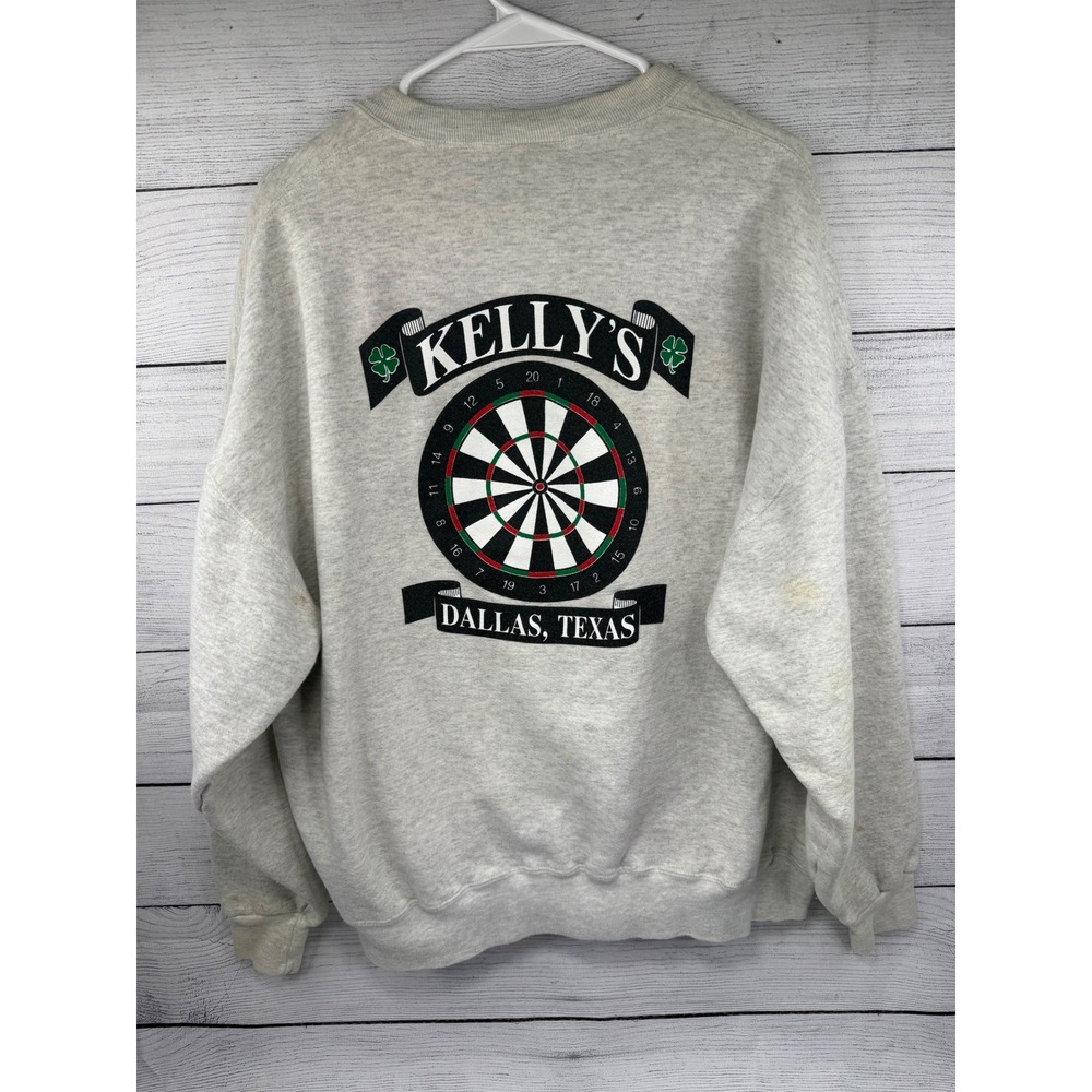 Jerzees High Cotton Sweatshirt Kellys Dallas Texas Dartboard Graphic Gray 2X